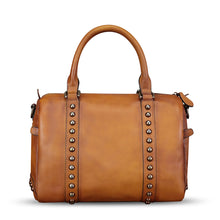 Load image into Gallery viewer, Genuine Leather Satchel for Women Hand Painted Leather Handbag Top Handle Bags Handmade Purse Crossbody Tote Bag