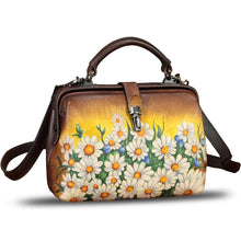 Load image into Gallery viewer, Genuine Leather Handbag Satchel for Women Hand Painted Leather Handmade Pouch Casual Shoulder Purse Bag