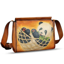 Load image into Gallery viewer, Genuine Leather Crossbody Bag for Women Hand Painted Leather Handmade Crossbody Satchel Handbag Hand Drawn Purse