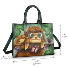 Load image into Gallery viewer, Genuine Leather Handbag for Women Hand Painted Leather Top Handle Bag Handmade Crossbody Purse Work Tote