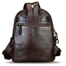 Load image into Gallery viewer, Genuine Leather Backpack for Women Hand Painted Rivet Knapsack Purse Handmade Rucksack Casual Daypack