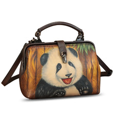 Load image into Gallery viewer, Genuine Leather Handbag Satchel for Women Hand Painted Leather Handmade Pouch Casual Shoulder Purse Bag