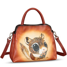 Load image into Gallery viewer, Genuine Leather Handbag for Women Hand Painted Leather Top Handle Satchel Handmade Crossbody Purse