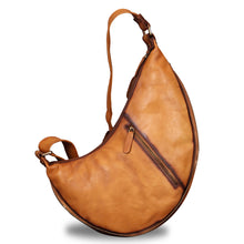 Load image into Gallery viewer, Genuine Leather Large Sling Bag for Men and Women Vintage Real Leather Sling Backpack Shoulder Crossbody Bag Chest Bag