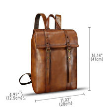 Load image into Gallery viewer, Genuine Leather Backpack for Men Vintage Handmade Leather Rucksack Knapsack Purse Daypack for Travel Laptop Notebook
