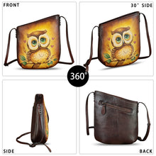 Load image into Gallery viewer, Genuine Leather Crossbody Bag for Women Hand Painted Leather Handmade Crossbody Satchel Purse Handbag