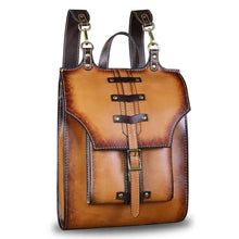 Load image into Gallery viewer, Genuine Leather Backpack for Women and Men Vintage Rucksack Convertible Casual Daypack Handmade Western Satchel Sling Purse