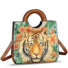 Load image into Gallery viewer, Genuine Leather Tote Bag for Women Hand Painted Leather Shoulder Handbag Handmade Purse Crossbody Work Tote Casual Purse