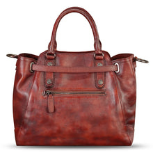Load image into Gallery viewer, Genuine Leather Handbag Satchel for Women Hand Painted Handmade Crossbody Work Tote Bag Casual Shoulder Purses