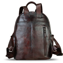 Load image into Gallery viewer, Genuine Leather Backpack for Women Hand Painted Knapsack Purse Handmade Rucksack Casual Daypack