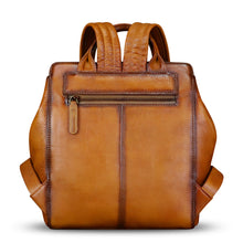 Load image into Gallery viewer, Genuine Leather Backpack Purse Vintage Casual Daypack College Bag Handmade Cowhide Western Rucksack