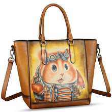 Load image into Gallery viewer, Genuine Leather Handbag for Women Hand Painted Leather Top Handle Satchel Handmade Crossbody Purse Tote Bag