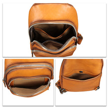 Load image into Gallery viewer, Genuine Leather Sling Bag for Women and Men - Vintage Sling Purse Backpack Shoulder Crossbody Chest Bag