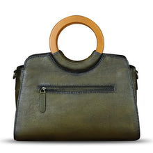 Load image into Gallery viewer, Genuine Leather Tote Bag for Women Hand Painted Shoulder Handbag Handmade Purse Crossbody Work Tote Casual Purse