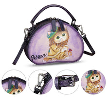 Load image into Gallery viewer, Genuine Leather Crossbody Bag for Women Hand Painted Leather Handmade Small Satchel Handbag Crossbody Purse