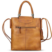 Load image into Gallery viewer, Genuine Leather Handbag for Women Hand Painted Leather Top Handle Bag Handmade Crossbody Purse Work Tote Bag