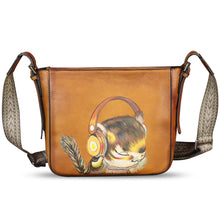 Load image into Gallery viewer, Genuine Leather Crossbody Bag for Women Hand Painted Leather Handmade Crossbody Satchel Purse Hand Drawn Handbag