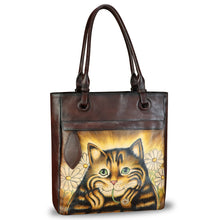 Load image into Gallery viewer, Genuine Leather Shoulder Bag for Women Hand Painted Leather Handbag Handmade Work Tote Bag Casual Hand Purse