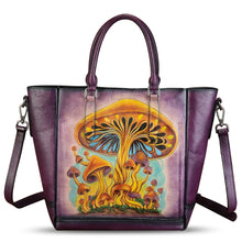 Load image into Gallery viewer, Genuine Leather Handbag for Women Hand Painted Leather Top Handle Satchel Handmade Crossbody Purse Tote Bag