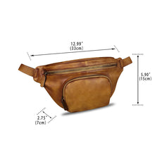 Load image into Gallery viewer, Genuine Leather Waist Bag Hip Bag Fanny Packs for Women and Men Real Leather Fanny Bag Sling Bag Crossbody Bags Chest Purses