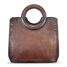 Load image into Gallery viewer, Genuine Leather Tote Bag for Women Hand Painted Leather Shoulder Handbag Handmade Purse Crossbody Work Tote Casual Purse