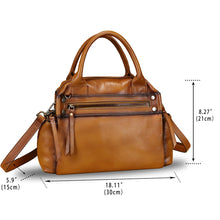 Load image into Gallery viewer, Genuine Leather Handbag for Women Satchel Top Handle Bags Handmade Vintage Crossbody Handbags Retro Purses