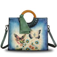 Load image into Gallery viewer, Genuine Leather Handbag Purse for Women Hand Painted Pattern Handbag Handmade Crossbody Work Tote Shoulder Bag