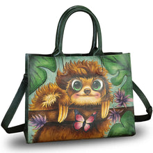Load image into Gallery viewer, Genuine Leather Handbag for Women Hand Painted Leather Top Handle Bag Handmade Crossbody Purse Work Tote