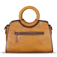 Load image into Gallery viewer, Genuine Leather Tote Bag for Women Hand Painted Shoulder Handbag Handmade Purse Crossbody Work Tote Casual Purse