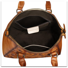 Load image into Gallery viewer, Genuine Leather Purses and Handbags for Women Vintage Embossed Leather Top Handle Bag Satchel Crossbody Shoulder Bag Strap