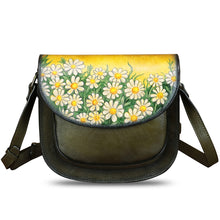 Load image into Gallery viewer, Genuine Leather Crossbody Bag for Women Hand Painted Pattern Handmade Crossbody Satchel Handbag Hand Drawn Purse