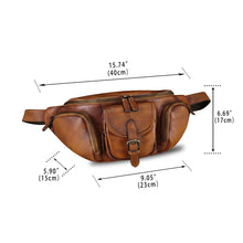 Load image into Gallery viewer, Genuine Leather Fanny Pack for Men and Women Real Leather Sling Bag Crossbody Bag Fashion Waist Bag Chest Purse