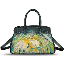 Load image into Gallery viewer, Genuine Leather Satchel for Women Hand Painted Leather Handbag Top Handle Bags Handmade Crossbody Purse Work Tote