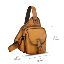 Load image into Gallery viewer, Genuine Leather Sling Bag for Men Women Chest Bags Crossbody Bag Vintage Sling Backpack Purses Hiking Sports Travel