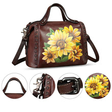 Load image into Gallery viewer, Hand painted Genuine Leather Purse and Handbag for Women Crossbody Shoulder Bag