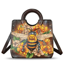 Load image into Gallery viewer, Genuine Leather Tote Bag for Women Hand Painted Leather Shoulder Handbag Handmade Purse Crossbody Work Tote Casual Purse