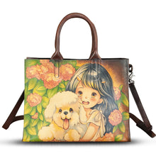 Load image into Gallery viewer, Genuine Leather Handbag for Women Hand Painted Leather Top Handle Bag Handmade Crossbody Purse Work Tote