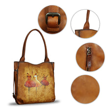 Load image into Gallery viewer, Genuine Leather Shoulder Bag Purse for Women Retro Top Handle Bags Handmade Vintage Crossbody Tote Handbags Purse