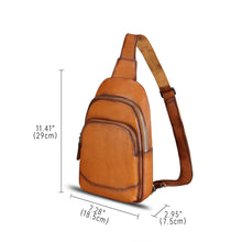 Load image into Gallery viewer, Genuine Leather Sling Bag for Women and Men - Vintage Sling Purse Backpack Shoulder Crossbody Chest Bag
