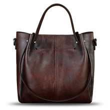 Load image into Gallery viewer, Genuine Leather Handbag Satchel for Women Hand Painted Shoulder Bag Handmade Work Tote Casual Crossbody Purse