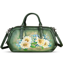 Load image into Gallery viewer, Genuine Leather Satchel for Women Hand Painted Leather Handbag Top Handle Bags Handmade Crossbody Purse Tote Bag