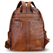 Load image into Gallery viewer, Genuine Leather Backpack Purse for Women Vintage Casual Daypack College Bag Handmade Cowhide Western Rivets Rucksack