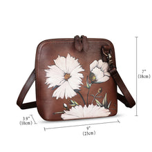 Load image into Gallery viewer, Genuine Leather Crossbody Bag for Women Hand Painted Leather Handmade Crossbody Satchel Purse Pouch