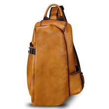 Load image into Gallery viewer, Genuine Leather Sling Bag Crossbody Purse Handmade Hiking Daypack Motorcycle Bag Retro Shoulder Backpack Vintage Chest Pack