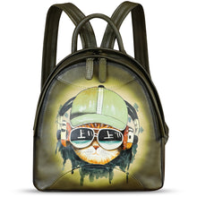 Load image into Gallery viewer, Genuine Leather Backpack for Women Hand Painted Purse Retro Leather Handmade College Knapsack Rucksack Casual Daypack