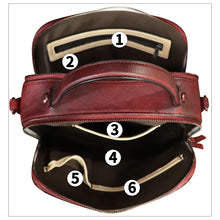 Load image into Gallery viewer, Genuine Leather Satchel for Women Hand Painted Leather Top Handle Handbag Handmade Crossbody Satchel Purse Tote Bag