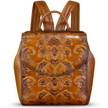 Load image into Gallery viewer, Genuine Leather Backpack Purse Vintage Casual Daypack College Bag Handmade Cowhide Western Rucksack
