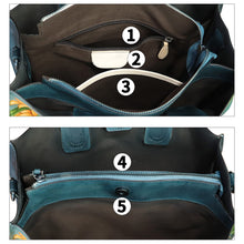 Load image into Gallery viewer, Genuine Leather Handbag for Women Hand Painted Leather Top Handle Bag Handmade Crossbody Purse Work Tote