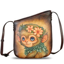 Load image into Gallery viewer, Genuine Leather Crossbody Bag for Women Hand Painted Leather Handmade Crossbody Satchel Purse Handbag