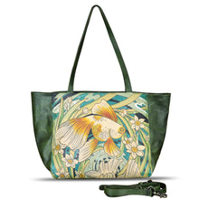 Load image into Gallery viewer, Genuine Leather Shoulder Bag for Women Hand Painted Handbag Handmade Crossbody Work Tote Casual Daypack Purse